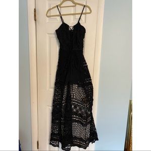 Fashionnova Playful Black Net Romper | Size S